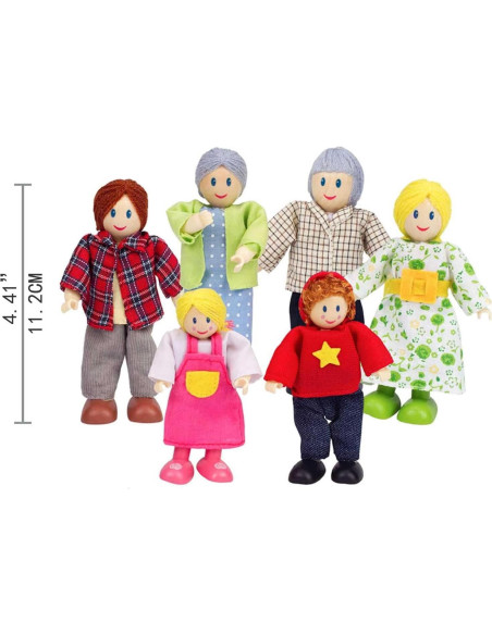 Hape Conjunto de Casa de Muñecas Familia Feliz - 6 Piezas