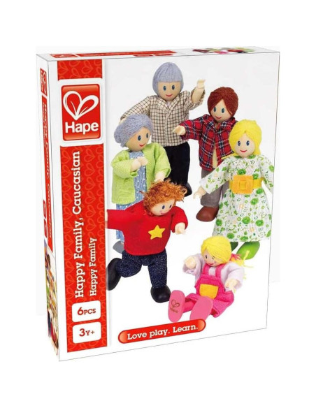 Hape Conjunto de Casa de Muñecas Familia Feliz - 6 Piezas