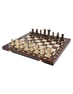 Juego de Ajedrez de Madera Hecho a Mano 55cm con Piezas Talladas