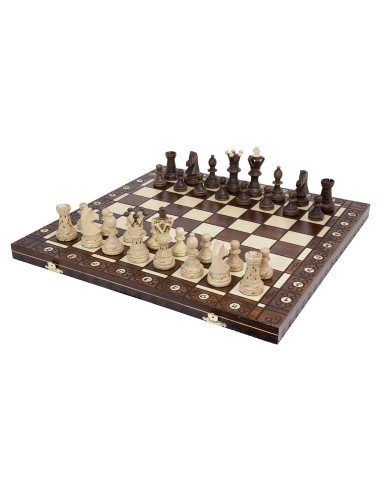 Juego de Ajedrez de Madera Hecho a Mano 55cm con Piezas Talladas