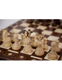 Juego de Ajedrez de Madera Hecho a Mano 55cm con Piezas Talladas 2