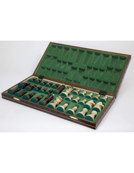 Juego de Ajedrez de Madera Hecho a Mano 55cm con Piezas Talladas