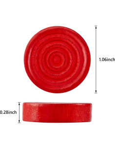 72 Fichas de Damas de Madera Skylety 2.69 cm Rojo y Negro 2