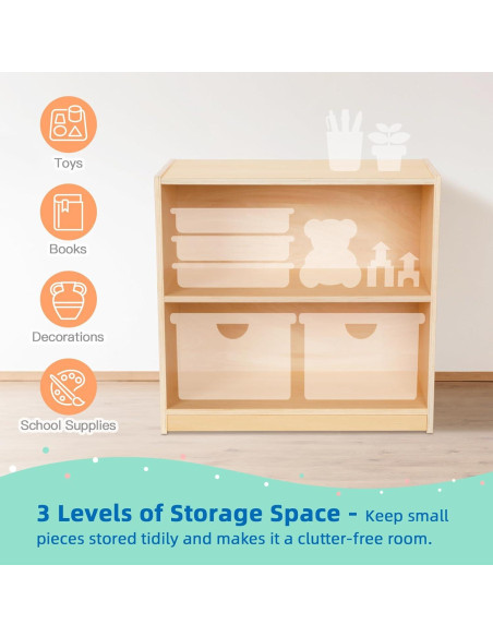 Estante Montessori OOOK 3 Niveles para Almacenamiento de Juguetes