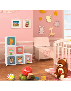 Armario Infantil Costzon 8 Cubos Blanco Organizador Modular 2