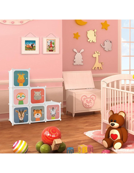 Armario Infantil Costzon 8 Cubos Blanco Organizador Modular