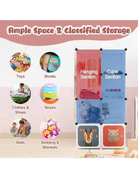 Armario Infantil Costzon 8 Cubos Blanco Organizador Modular