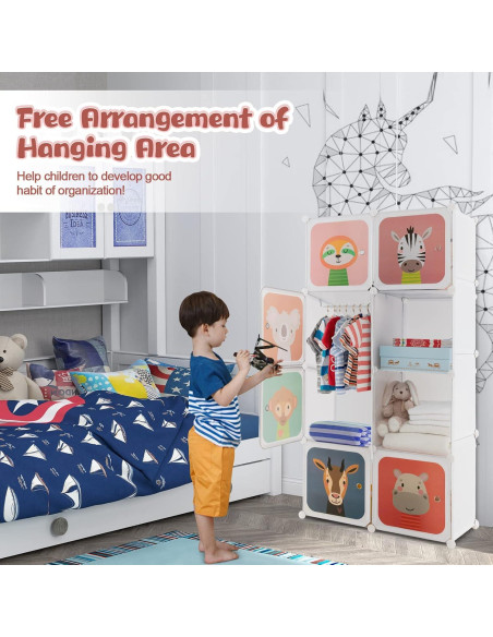 Armario Infantil Costzon 8 Cubos Blanco Organizador Modular