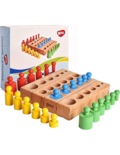 Juego Educativo BOHS de Formas 3D y Clavos Montessori 2