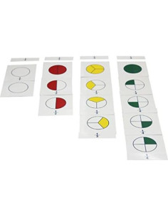 Tarjetas de Nomenclatura Montessori Skittles para Fracciones 2