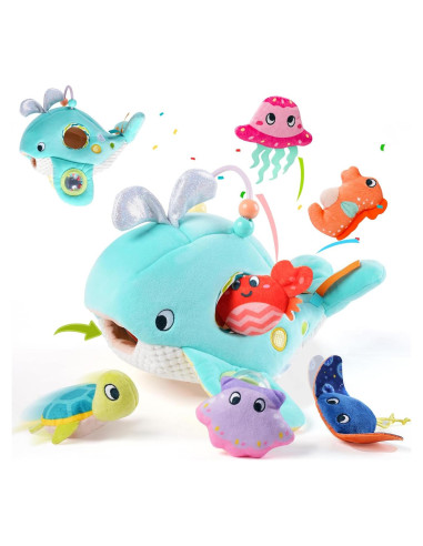 Juguete Sensorial para Bebés KOTY Casa Ballena con 6 Animales