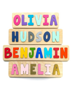 Rompecabezas de Nombre Personalizado Bloom Owl - Madera 25.4-76.2 cm