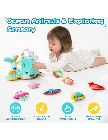 Juguete Sensorial para Bebés KOTY Casa Ballena con 6 Animales