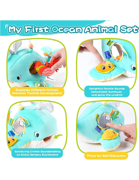 Juguete Sensorial para Bebés KOTY Casa Ballena con 6 Animales