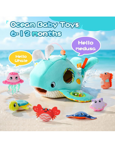 Juguete Sensorial para Bebés KOTY Casa Ballena con 6 Animales