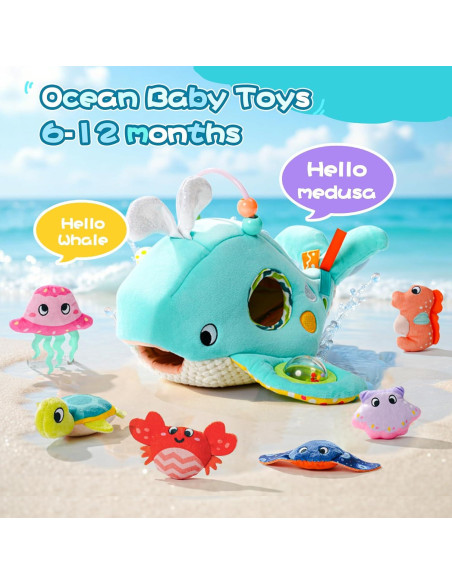 Juguete Sensorial para Bebés KOTY Casa Ballena con 6 Animales