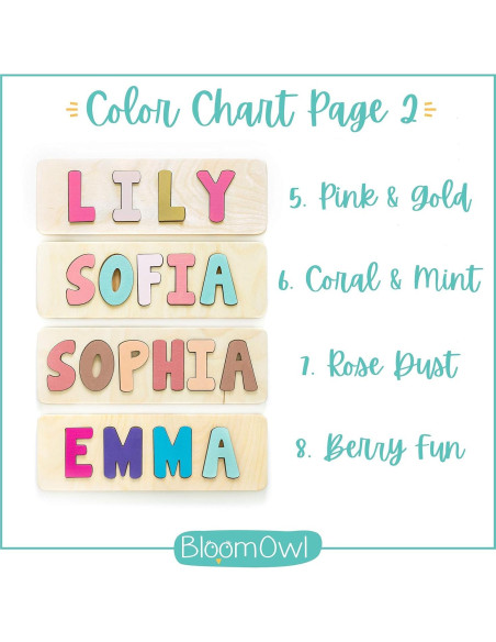 Rompecabezas de Nombre Personalizado Bloom Owl - Madera 25.4-76.2 cm