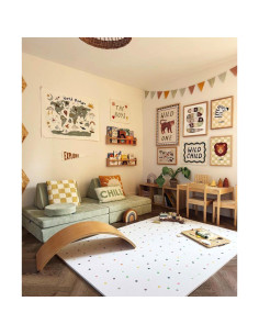 Tapiz de Mapa Mundial para Niños Gisl 91x66 cm Algodón 2