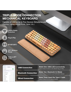 Teclado Mecánico Inalámbrico FOPETT Retroiluminado 68 Teclas 2