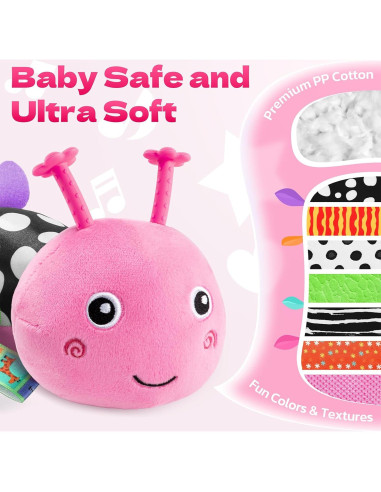 Juguete Sensorial Oruga de Peluche HEMRLY Rosa 0-6 Meses