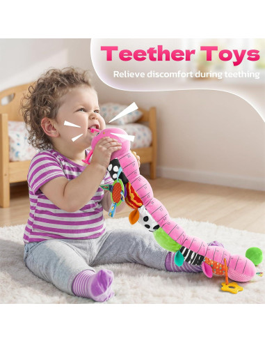 Juguete Sensorial Oruga de Peluche HEMRLY Rosa 0-6 Meses