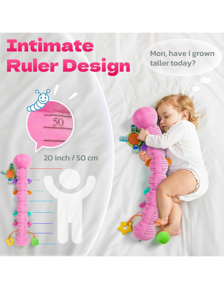 Juguete Sensorial Oruga de Peluche HEMRLY Rosa 0-6 Meses