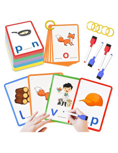 Juego de Tarjetas de Flash CVC TUNJEJINY 100 Piezas Educativas