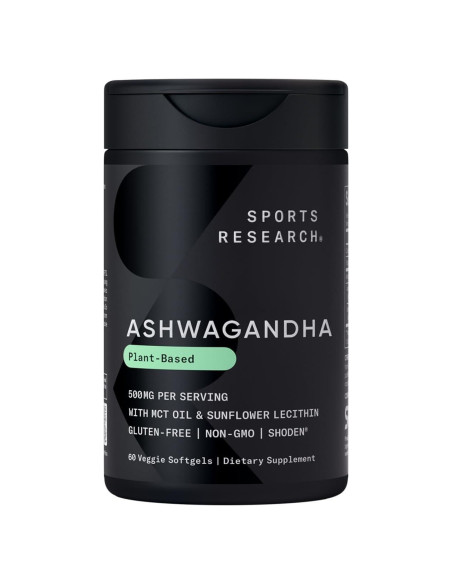 Softgels de Ashwagandha Sports Research 60 Cápsulas Veganas