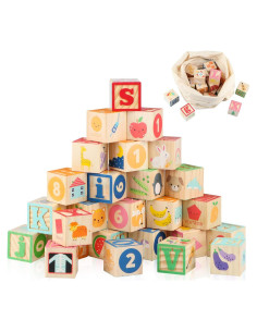 Bloques de Construcción de Madera Joqutoys 26 Piezas ABC
