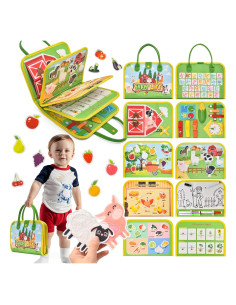 Tablero Ocupado Montessori Silouka Granja Verde 8 Páginas