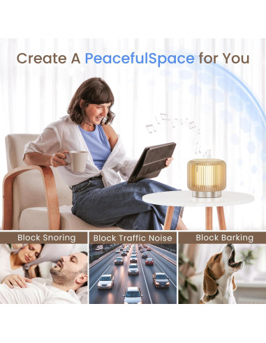 Máquina de Ruido Blanco FREEFISH K6S-N con Bluetooth y Luz Nocturna