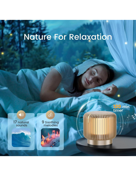 Máquina de Ruido Blanco FREEFISH K6S-N con Bluetooth y Luz Nocturna