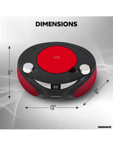Reproductor de CD Magnavox MD6949 Portátil Bluetooth Negro