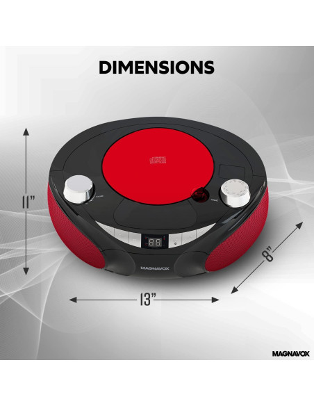 Reproductor de CD Magnavox MD6949 Portátil Bluetooth Negro