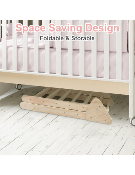 Conjunto Triángulo Pikler 5 en 1 EDOSTORY para Niños - Madera Natural