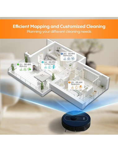Aspiradora Robótica AZQQ S6 Pro 5000Pa Auto-Desvaciante
