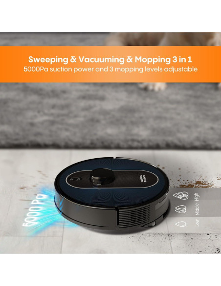 Aspiradora Robótica AZQQ S6 Pro 5000Pa Auto-Desvaciante