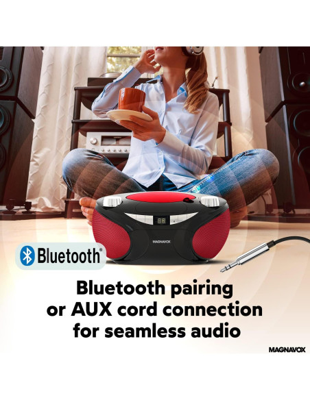 Reproductor de CD Magnavox MD6949 Portátil Bluetooth Negro