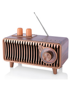 Altavoz Bluetooth Retro CYBORIS T7 Madera Nogal 20W