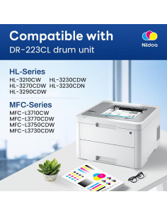 Unidad de Tambor Nildoa DR223CL Reemplazo 4 Paquetes para Brother 2