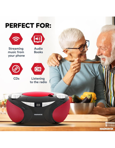 Reproductor de CD Magnavox MD6949 Portátil Bluetooth Negro