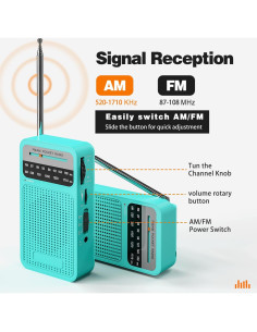 Radio Portátil AM/FM Goodes con Altavoz y Antena 41.9 cm 2