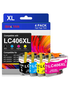 Cartuchos de tinta compatibles Brother LC406XL Paquete de 4