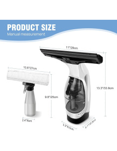 Limpiador de Ventanas Inalámbrico DICN 28cm con Spray 300ml 2