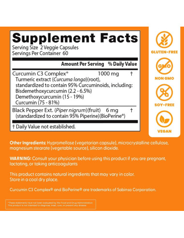 Curcumina Alta Absorción Doctor's Best 500mg 120 Cápsulas