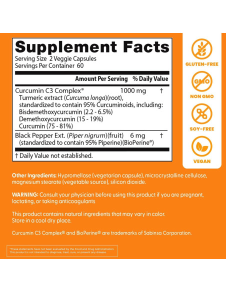 Curcumina Alta Absorción Doctor's Best 500mg 120 Cápsulas