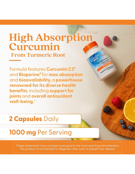 Curcumina Alta Absorción Doctor's Best 500mg 120 Cápsulas