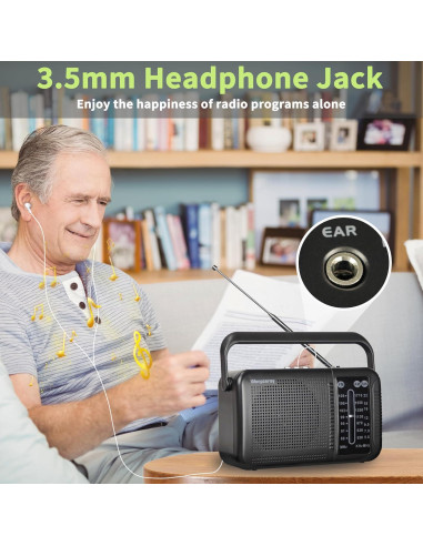 Radio Retro AM FM Bluetooth Wenpzeray D219 Compacta 3 Bandas