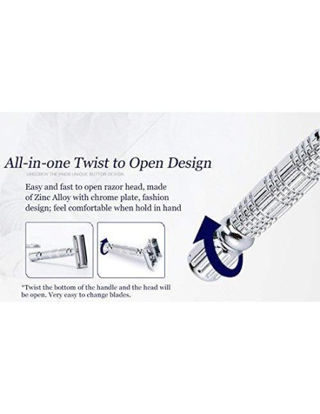 Maquinilla de Afeitar BAILI Mariposa Doble Bisel con Estuche