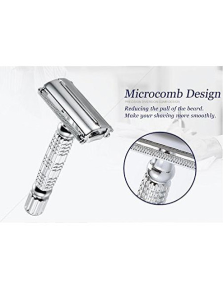 Maquinilla de Afeitar BAILI Mariposa Doble Bisel con Estuche